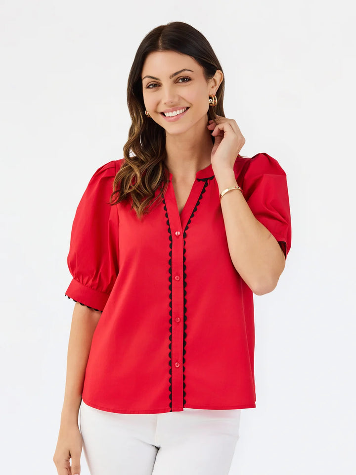 Mary Square Elaine Top Red