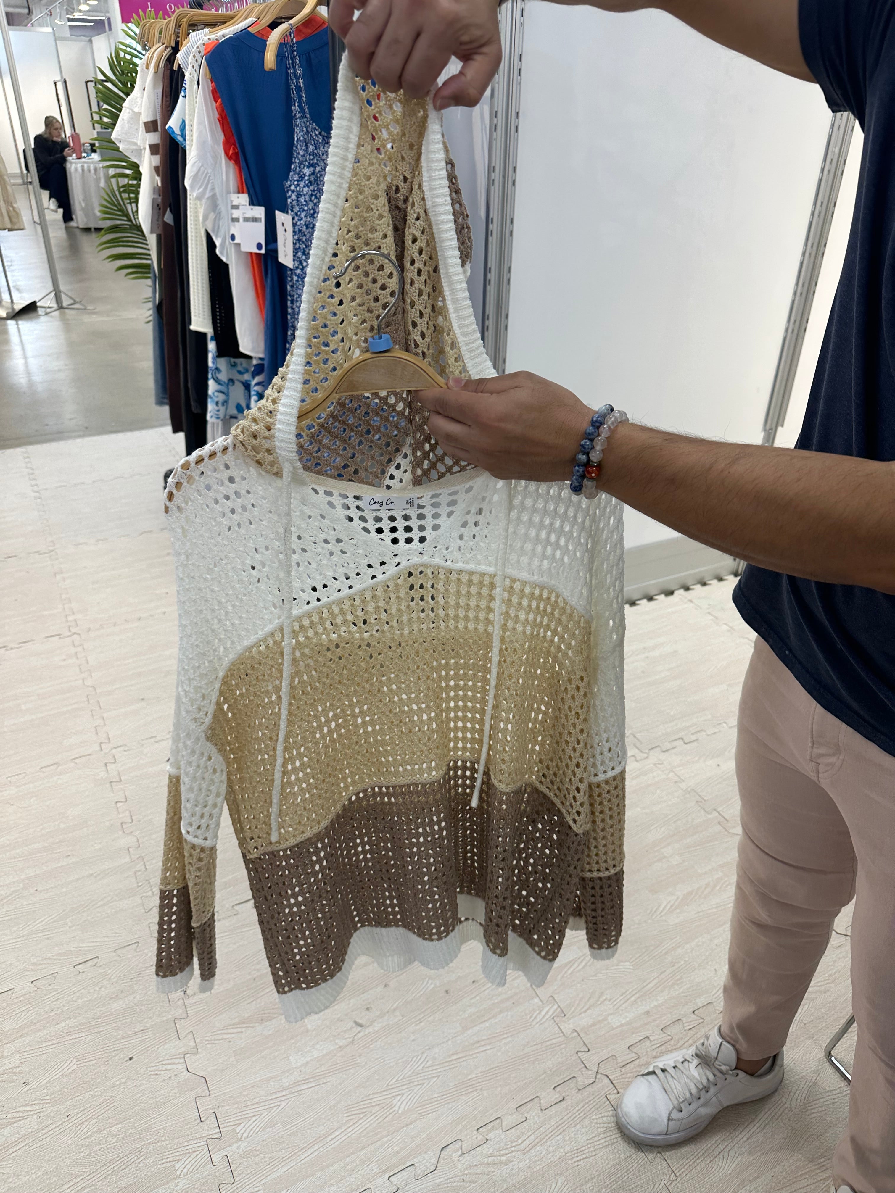 Cozy Co. open knit hoodie