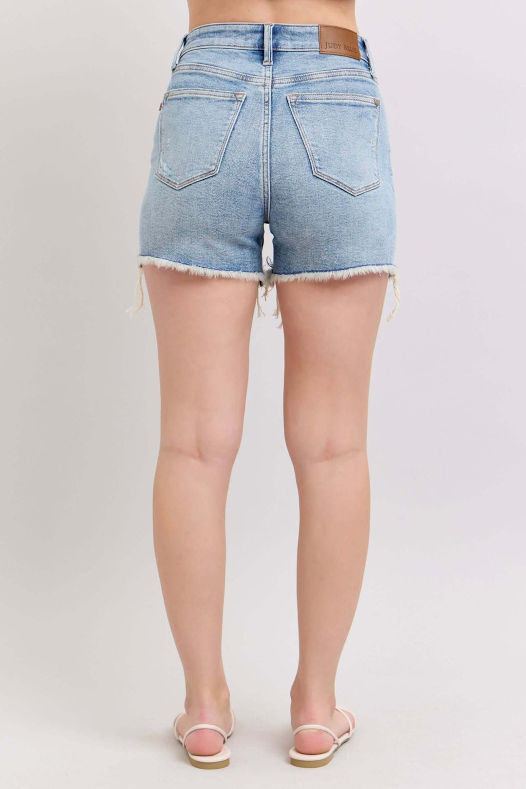 Judy Blue Sun-Kissed Destroyed Denim Shorts Rigid Magic