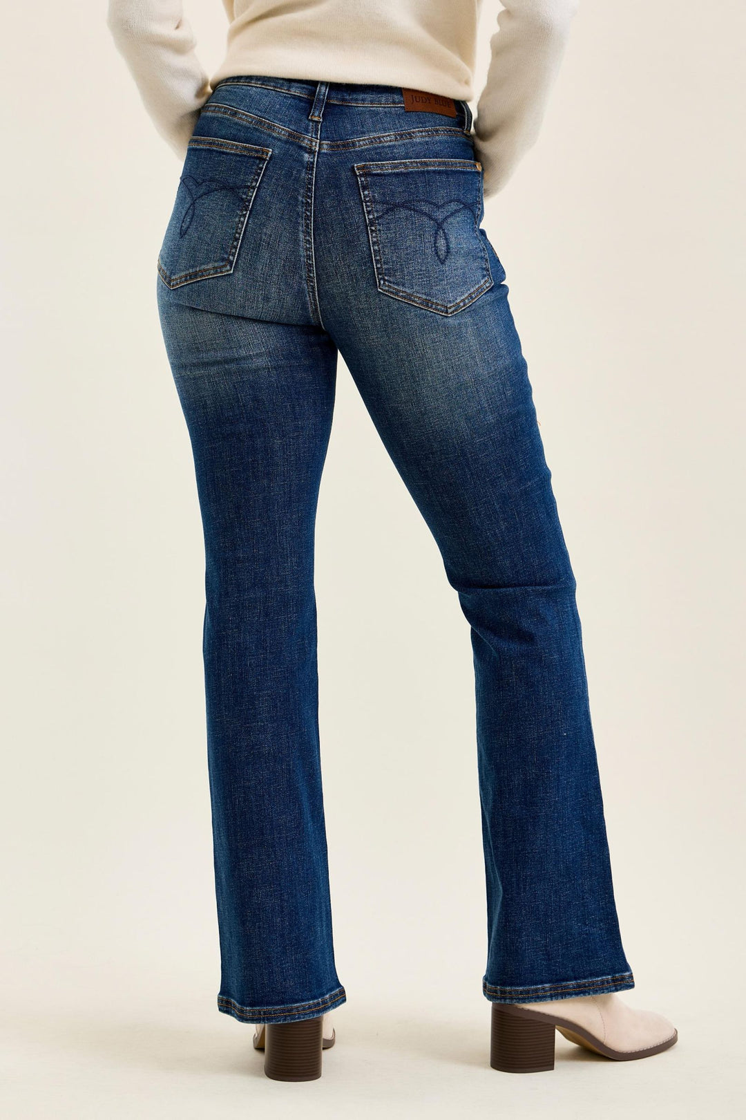 Judy Blue Daisy Bootcut Jean w/ Harness Trim DK Sunset Ride