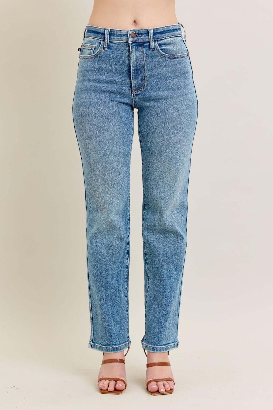 High Waist Straight Jean Medium Wash 