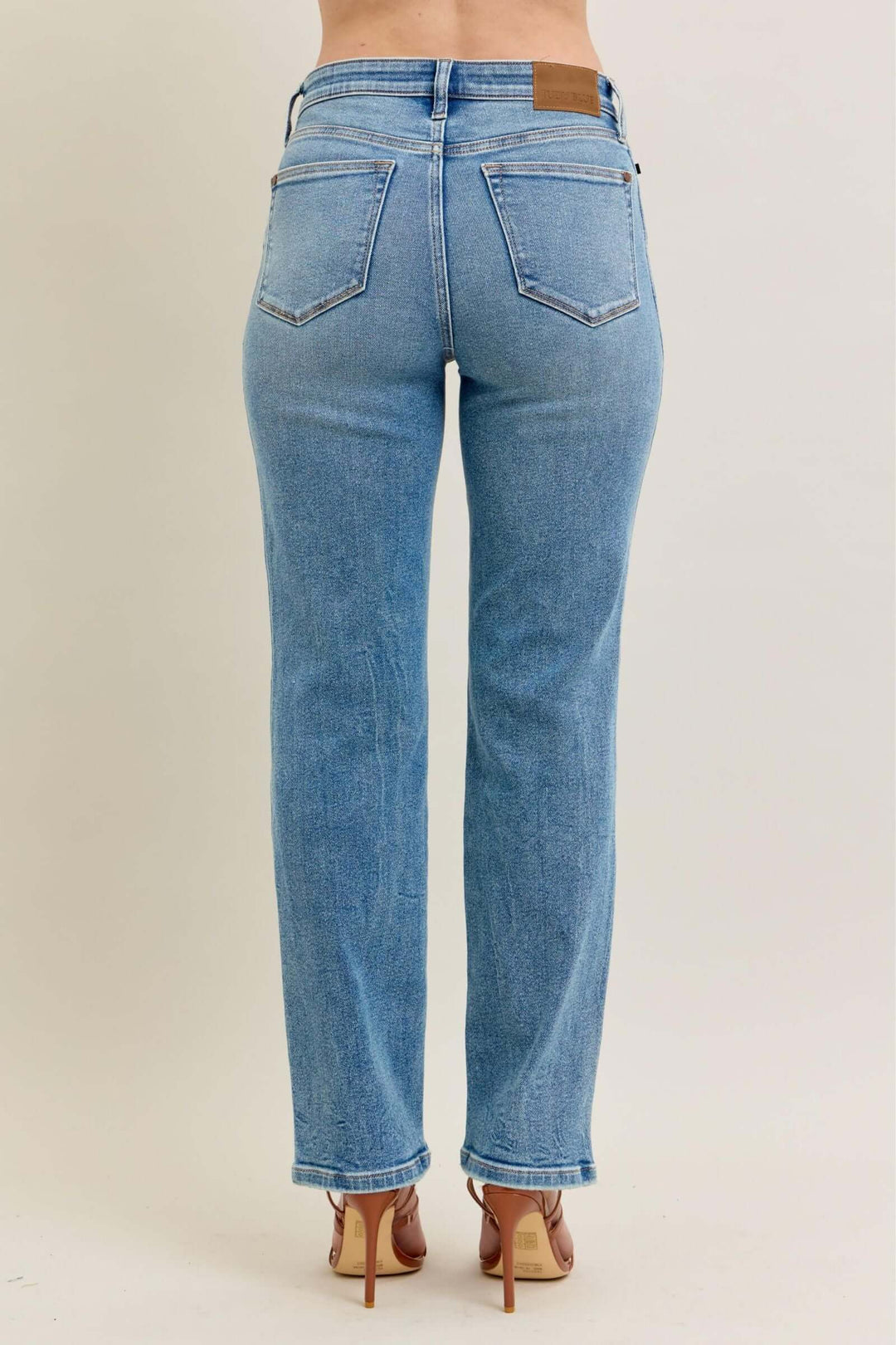 High Waist Straight Jean Medium Wash 