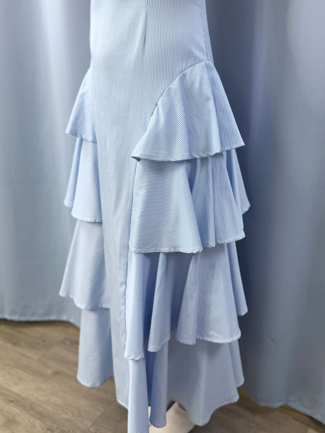 Clean Playful Side-tiered Ruffle Maxi Dress