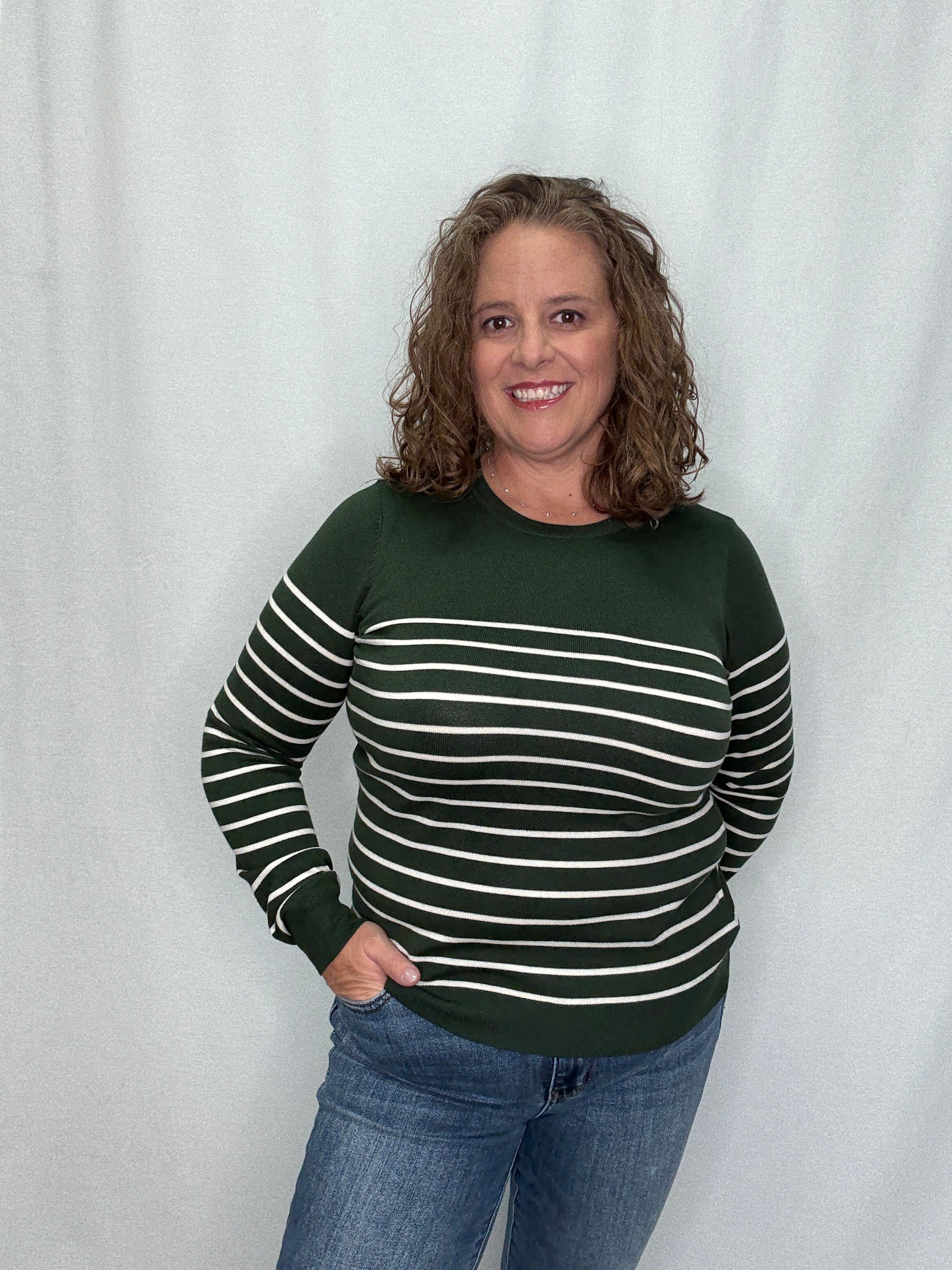 The Harbor Stripe Sweater – Forest