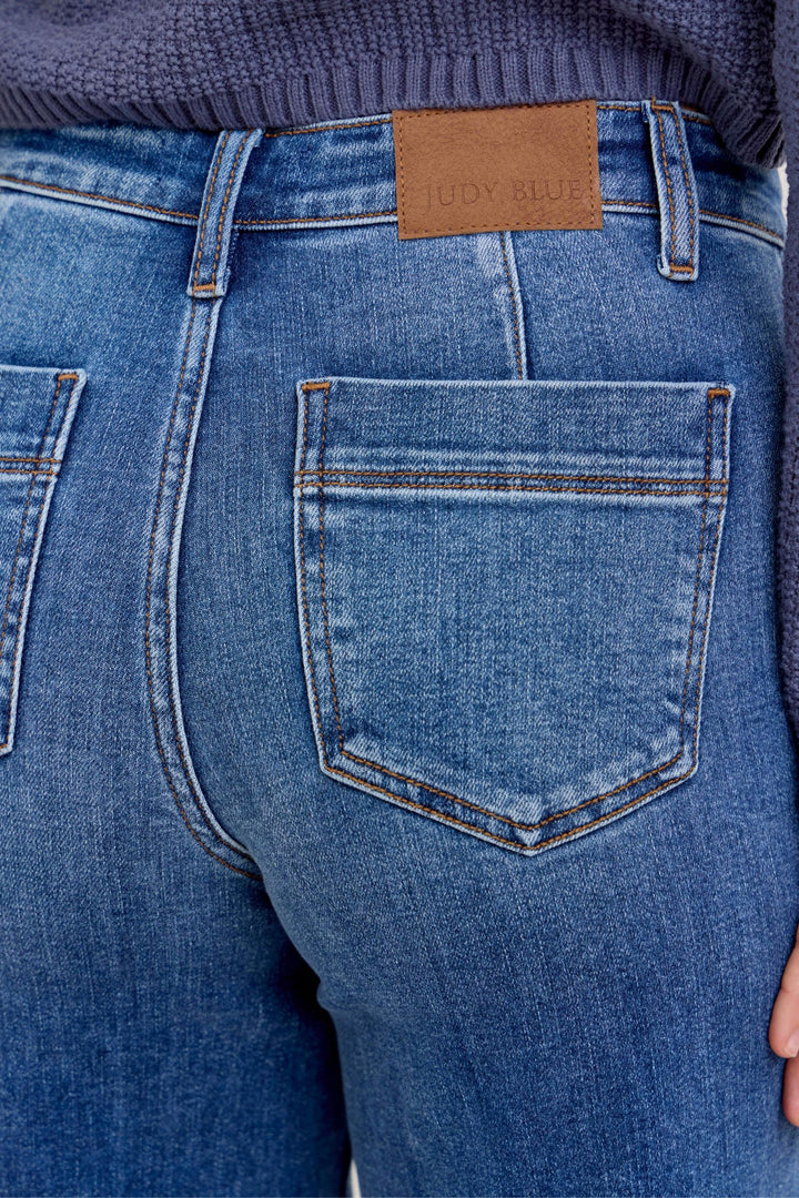 Mid Rise Wide Leg Trouser