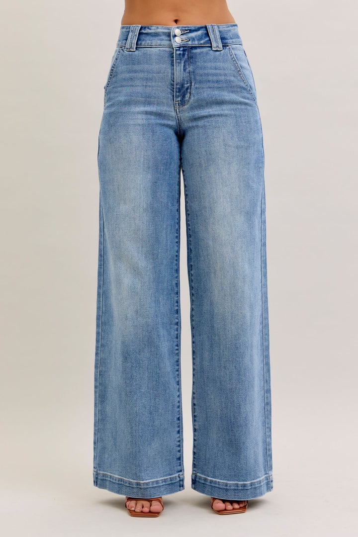 Judy Blue "Amelia" High Waist Wide Leg Trouser
