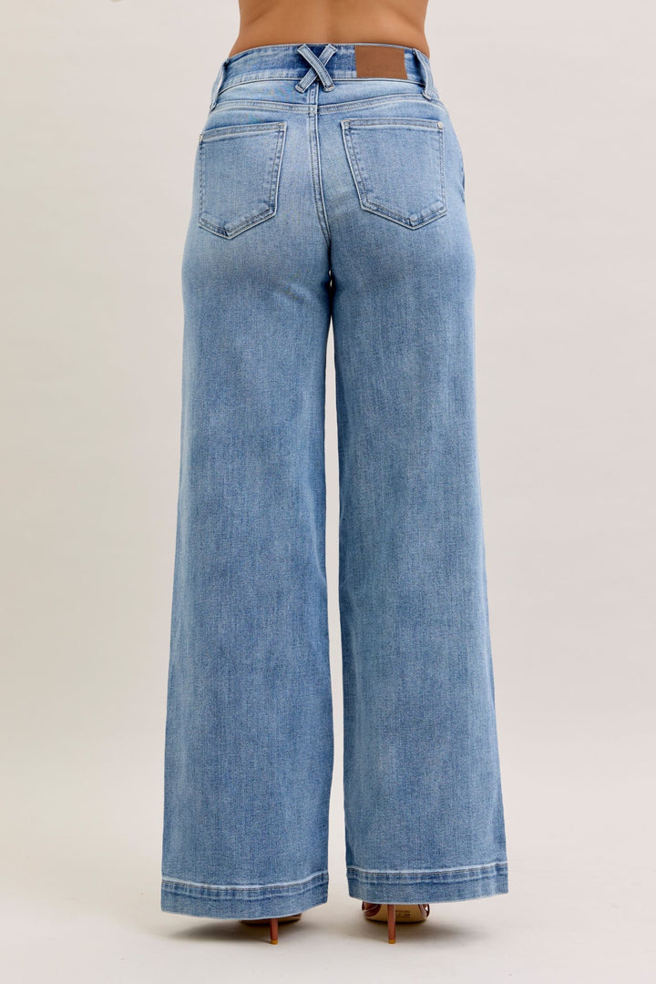 Judy Blue "Amelia" High Waist Wide Leg Trouser