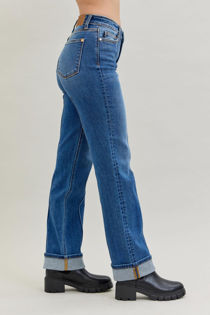 Judy Blue "Knox" HW Cuffed Straight