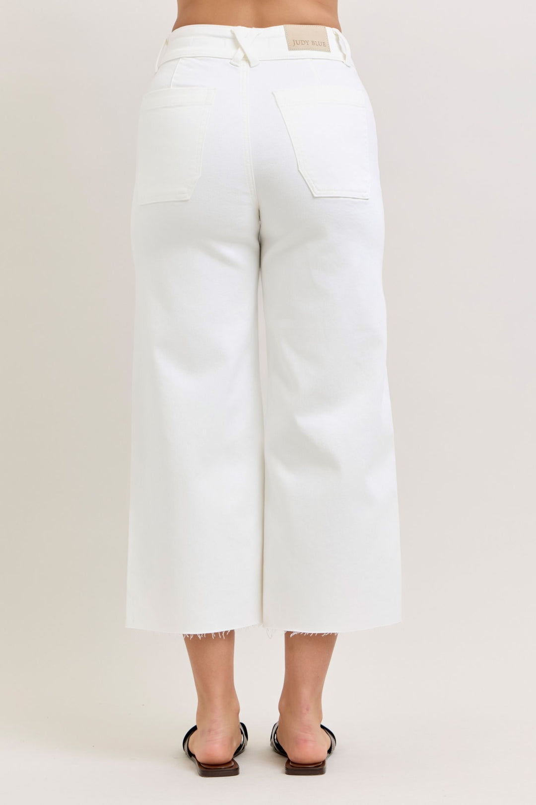 Judy Blue "Ivory Lane" High Rise Wide Leg Crop Jean