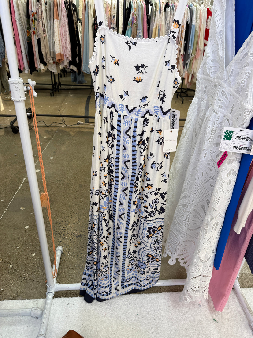 Skies are blue Blue and white Dress