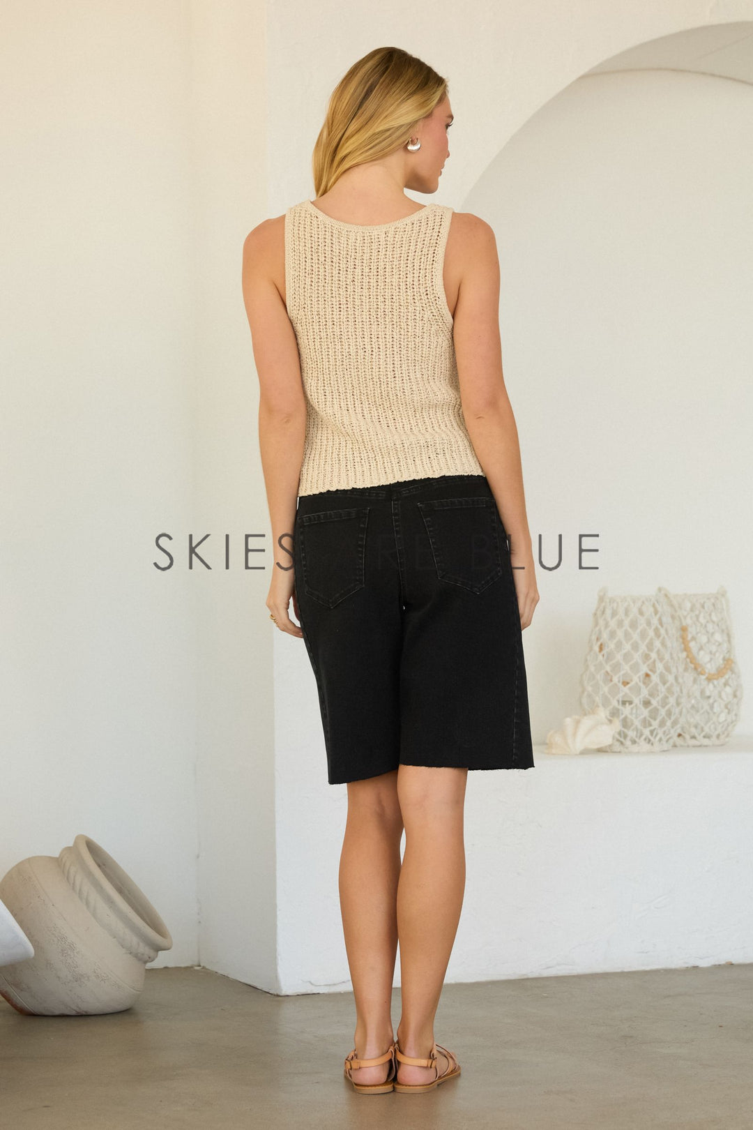 Skies are Blue V neck Knit Top