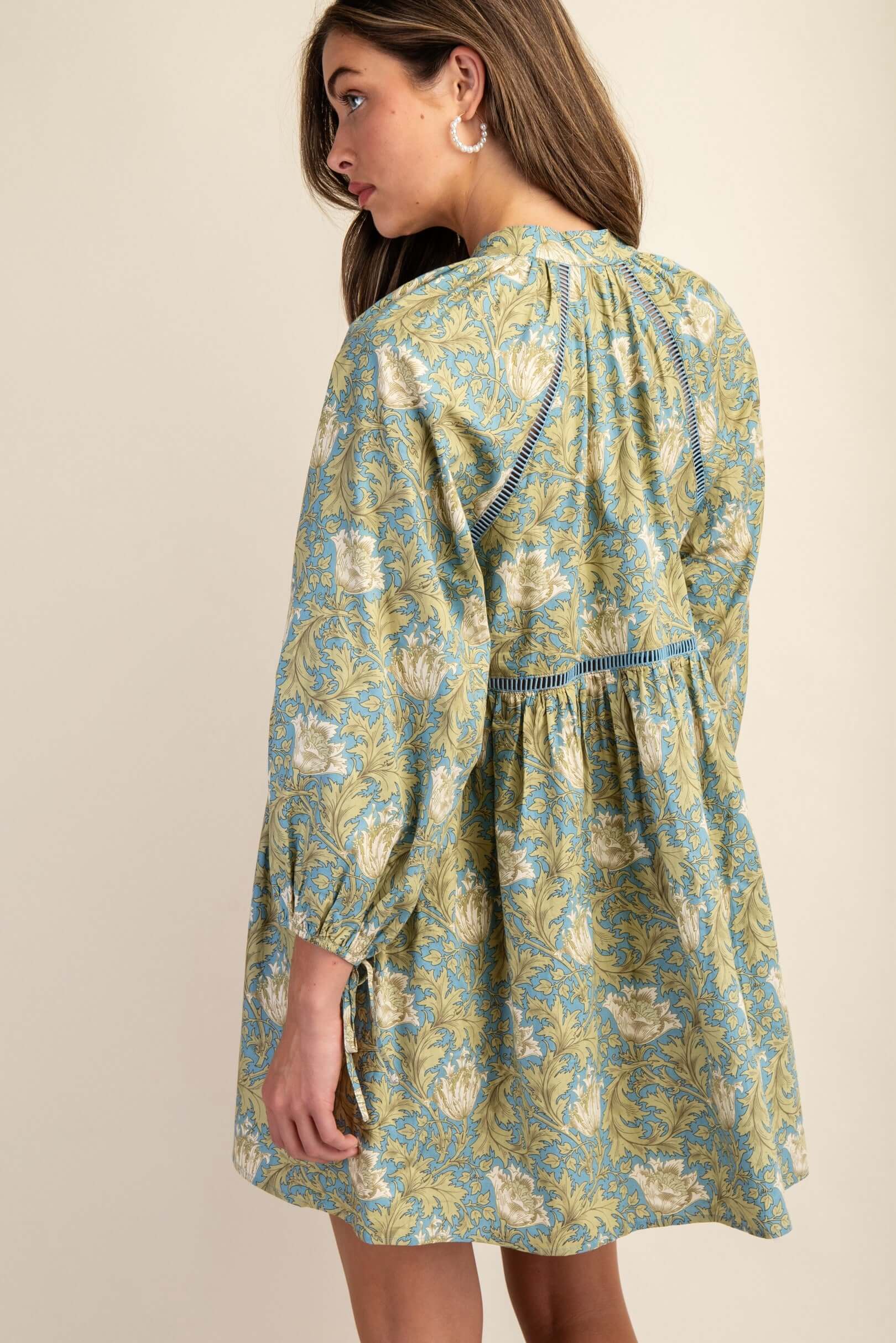 Sage and Blue Baby Doll Dress