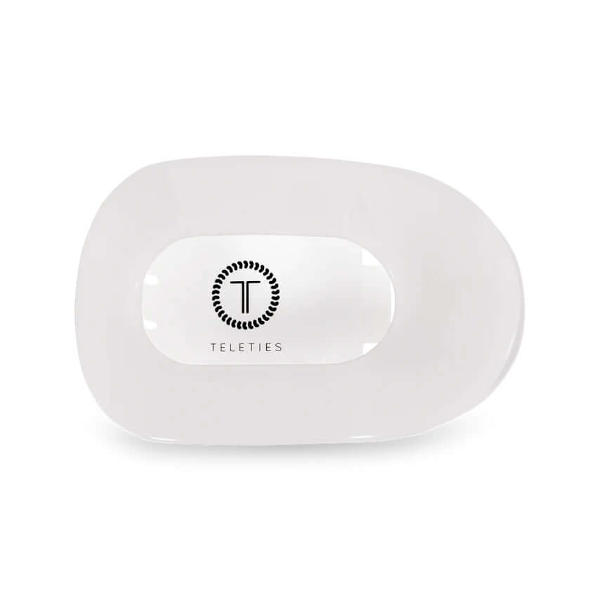 Teletie coconut white flat clip