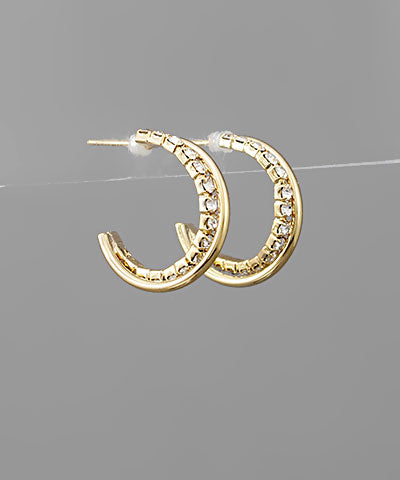 Crystal Row Layered Hoops