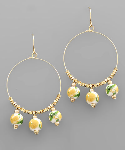Ceramic Ball Wire Earrings