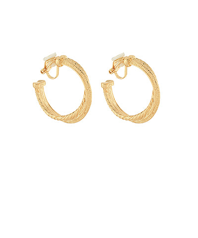 Twisted &amp; Textured Metal Clip On Earring
