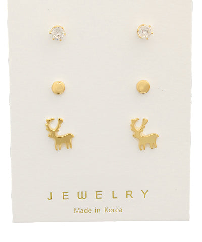 CZ & Reindeer Earrings