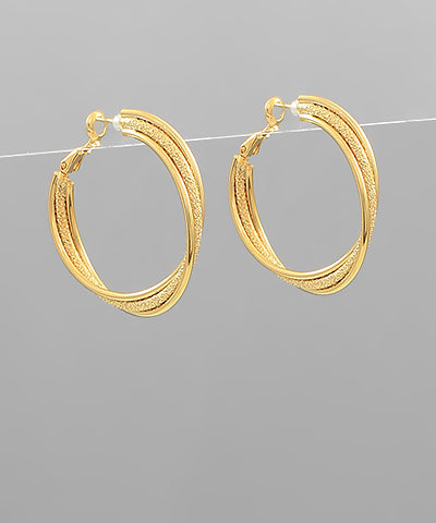 2 Layer Textured Metal Accent Hoops