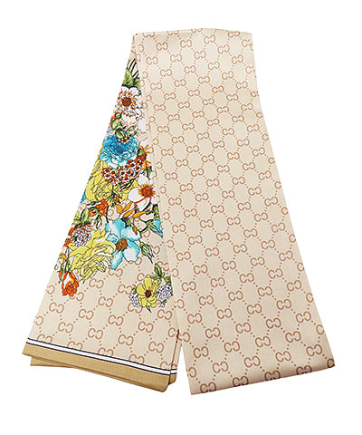 Floral Print Narrow Scarf