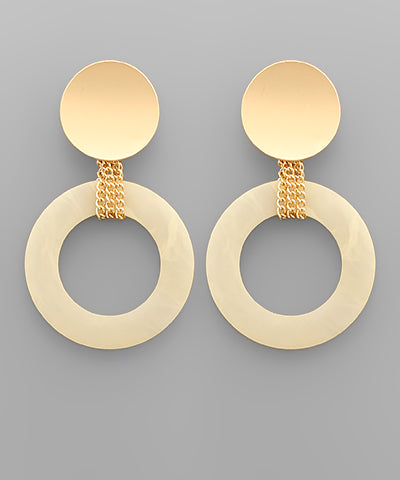 Acrylic Circle Chain Earrings