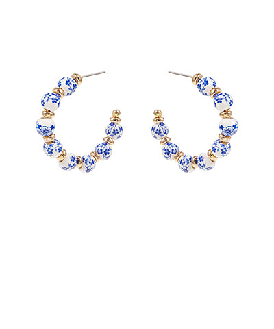 Ceramic Beaded Hoops