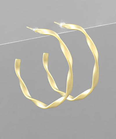 Brass Twisted Hoop