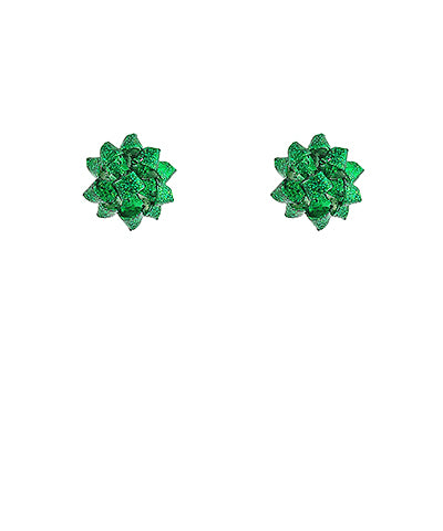 Christmas Bow Stud Earrings Green