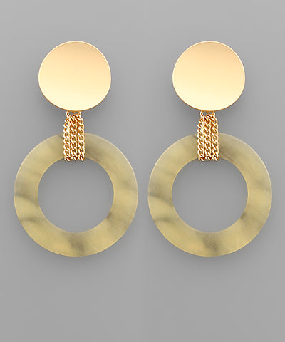 Acrylic Circle Chain Earrings
