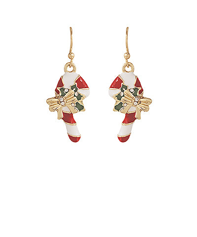 christmas candy cane earrings