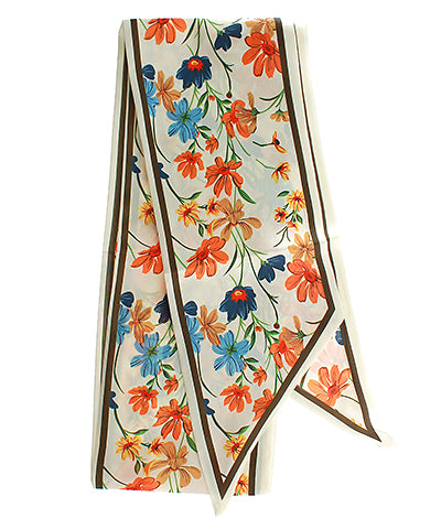 Flower Print Twilly Scarf