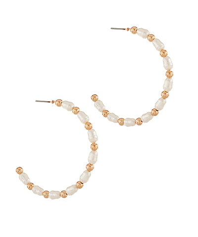 Pearl and Metal Ball Station Hoops