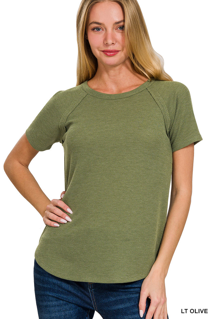 Baby Waffle Knit -Light Olive