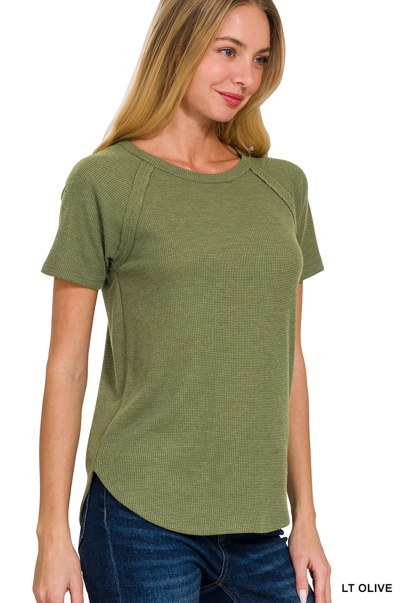 Baby Waffle Knit -Light Olive