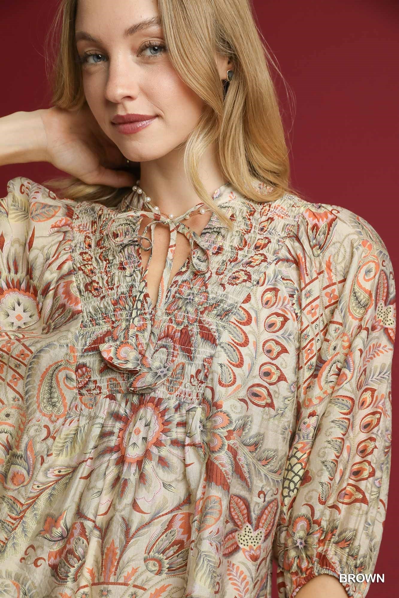 Floral Paisley Boho Top