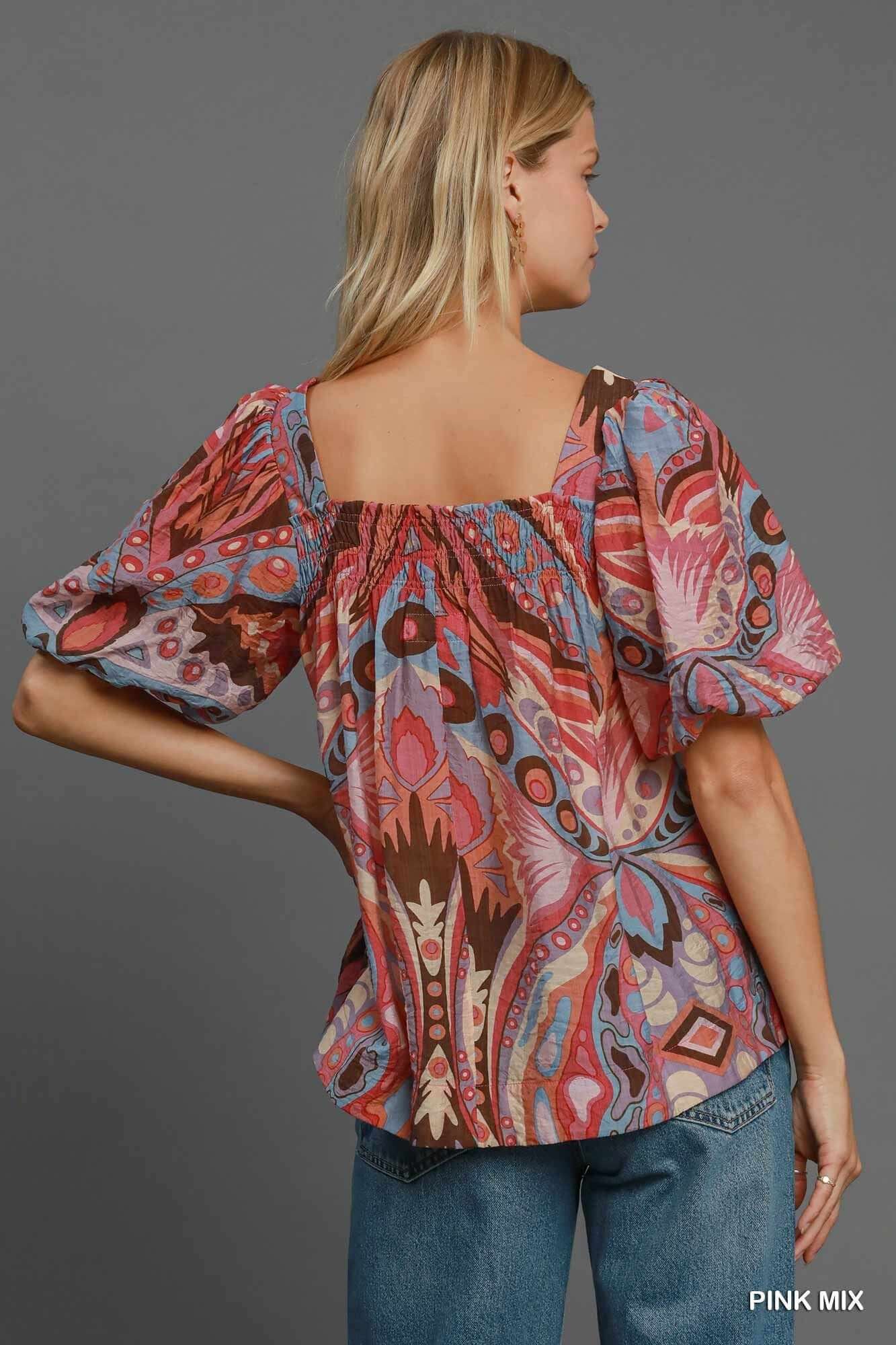 Vivid Canvas Abstract Top