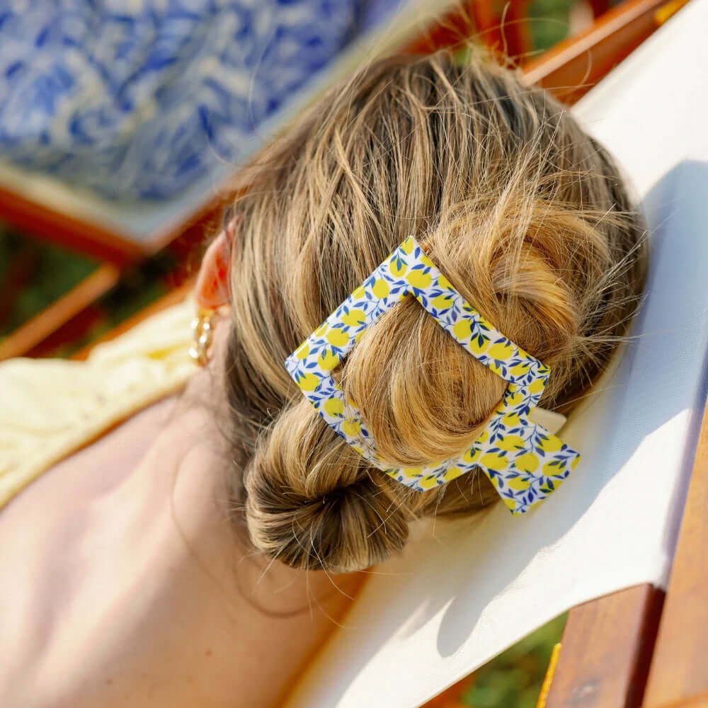 Limoncello Large Flat Square Hair Clip