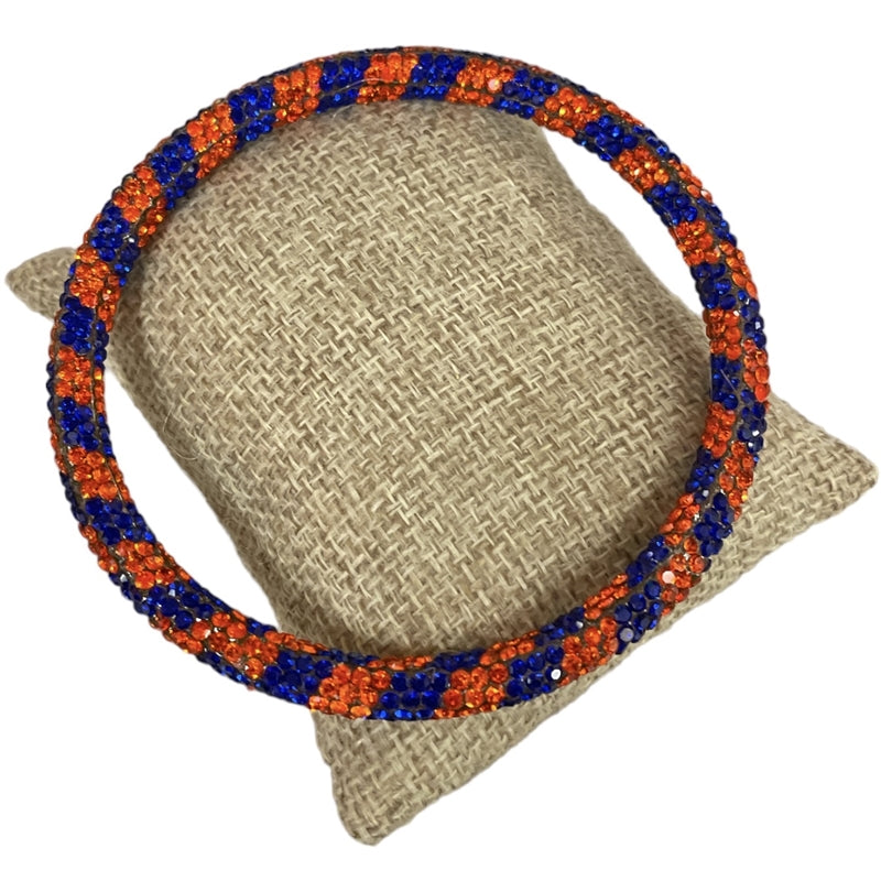BLUE & ORANGE RHINESTONE BANGLE SET (3 BRACELETS)