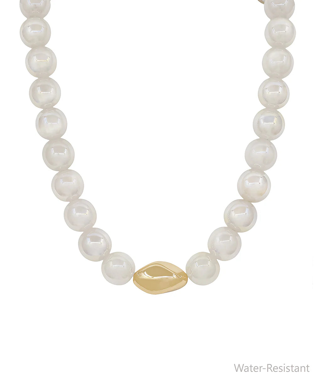 Candy Bead &amp; Geo Metal Necklace