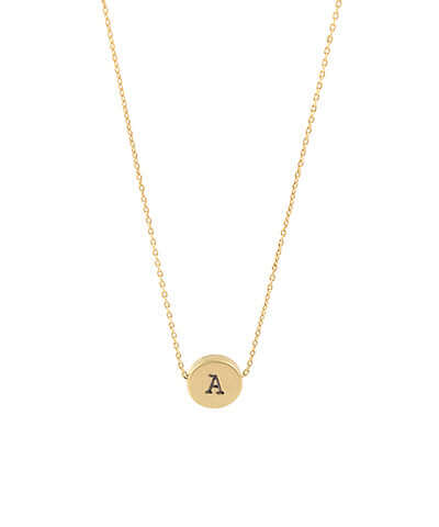 Circle Initial Necklace A