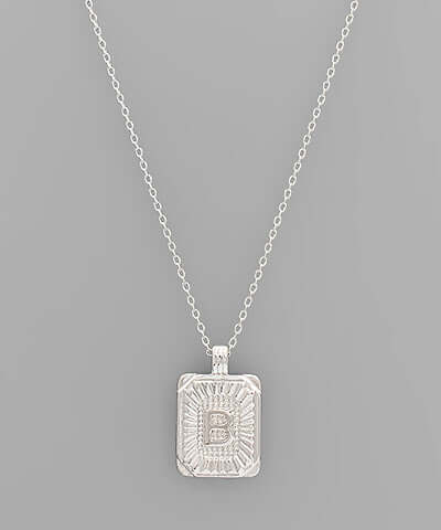 Initial Necklace Silver B
