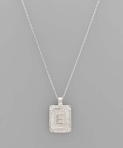 Initial Necklace Silver E