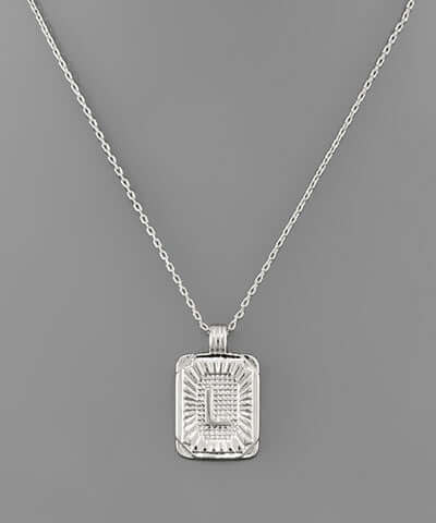 Initial Necklace Silver L