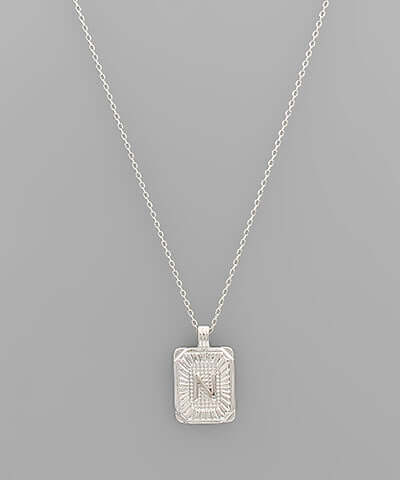 Initial Necklace Silver N