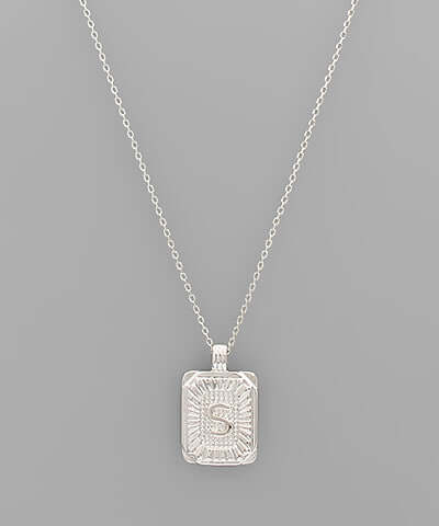 Initial Necklace Silver S