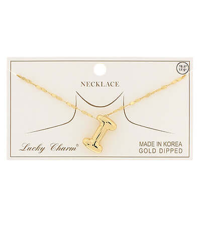 Gold I Balloon Initial Pendant Necklace