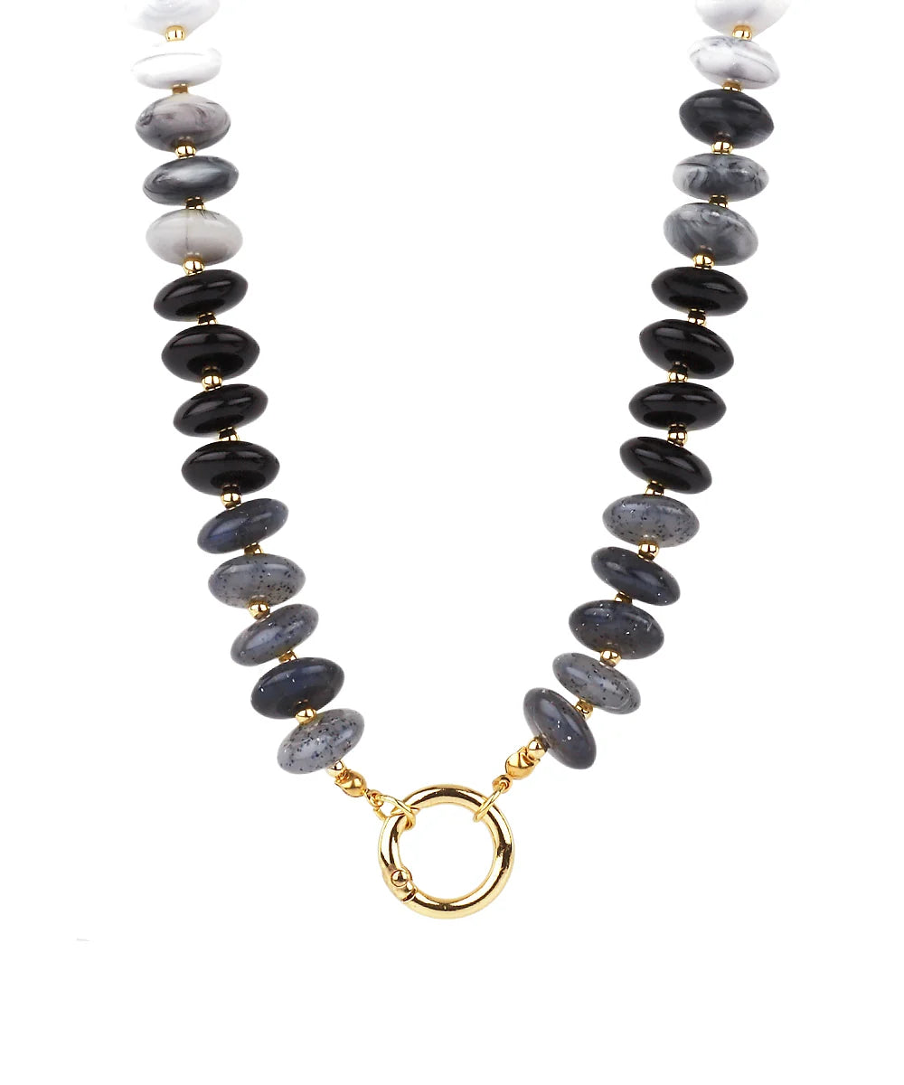 Rendelle Shape Marble Stone Necklace