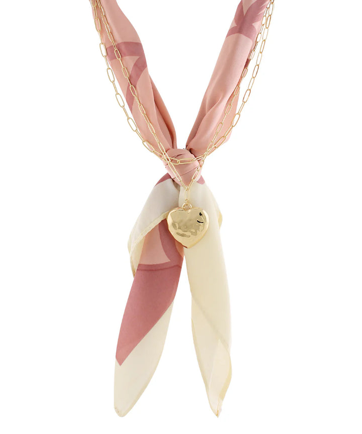Heart Pendant and Scarf Necklace