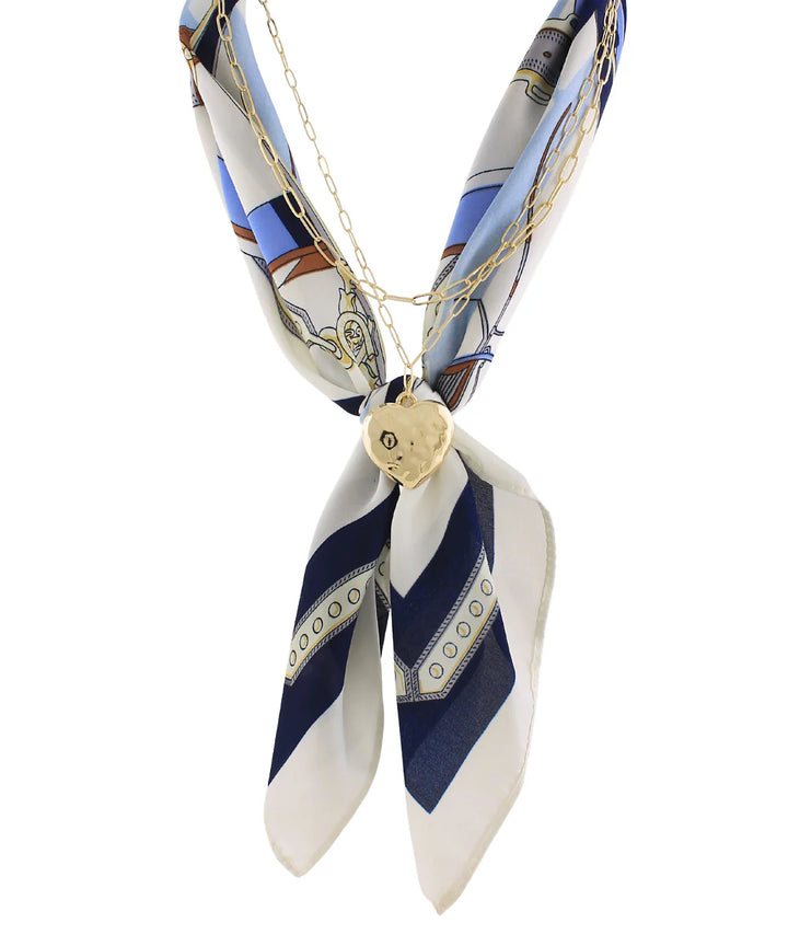 Heart Pendant and Scarf Necklace