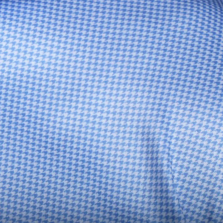 Collars &amp; Co. Semi-Spread Collar Polo Blue Houndstooth
