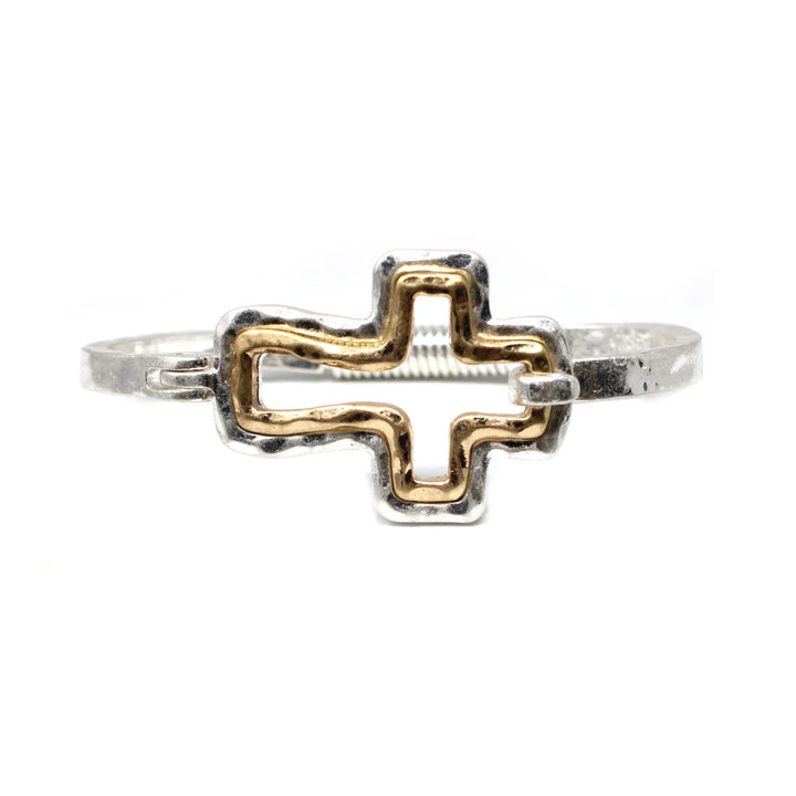 Cross Bangle Worn Silver/Gold